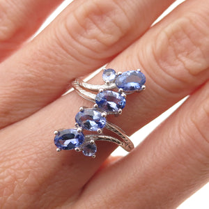 Chuck Clemency 925 Sterling Silver Real Tanzanite Bypass Ring Size 5.25