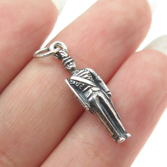 925 Sterling Silver Antique Art Deco Royal Guard 3D Pendant