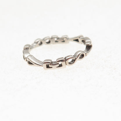 Ross Simons 925 Sterling Silver Vintage Love Oxidized Band Ring Size 5.75