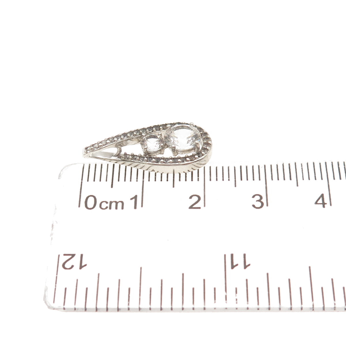 925 Sterling Silver Round-Cut C Z Infinity Mini Slide Charm Pendant