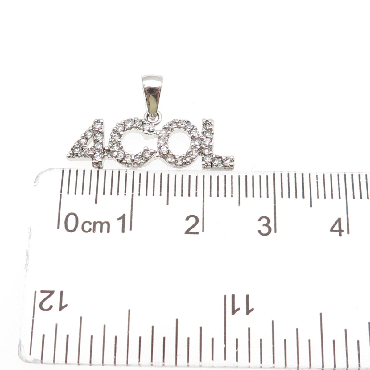 925 Sterling Silver Round-Cut C Z 4COL Charm Pendant