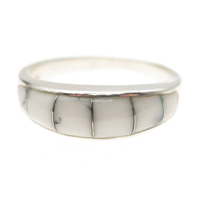 925 Sterling Silver Vintage Real Buffalo Turquoise Ring Size 8.75