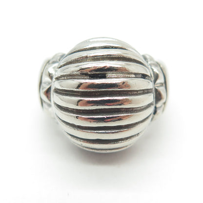 925 Sterling Silver Vintage Ribbed Domed Ring Size 6.25