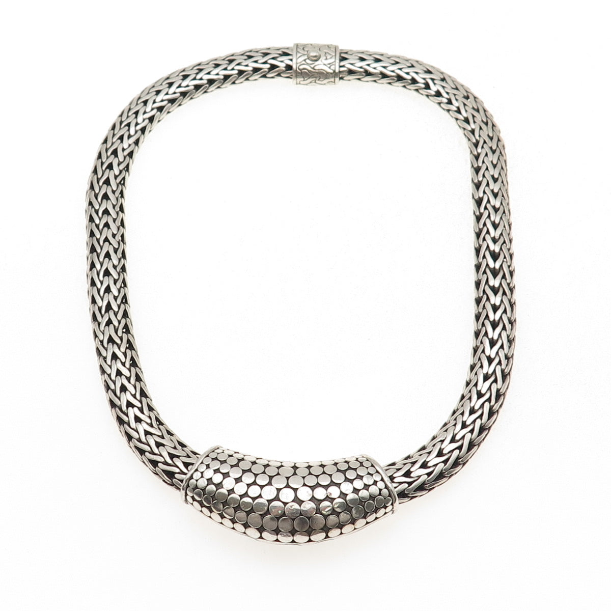 John Hardy Sterling Silver Vintage Woven Icon Heavy 184.5g Chain Necklace 16"
