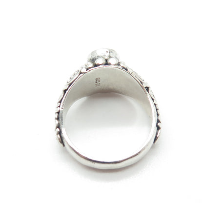 SUARTI BALI Sterling Silver Vintage Blue Topaz Spiral Oxidized Ring Size 9.25
