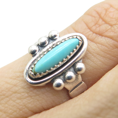 BELL TRADING POST Old Pawn 925 Sterling Silver Vintage Turquoise Ring Size 4.75