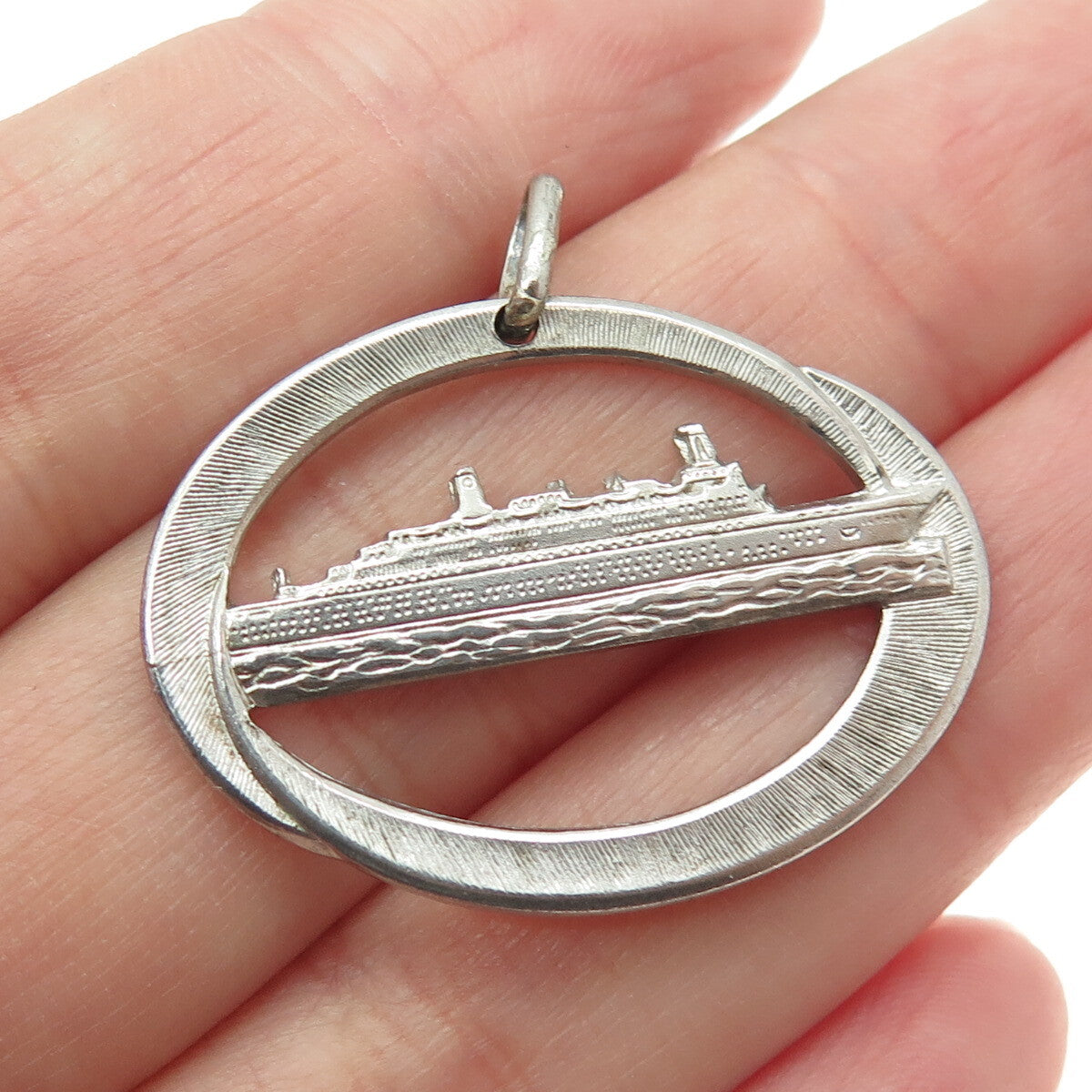 925 Sterling Silver Vintage SS Doric Cruise Ship Liner Home Lines Pendant