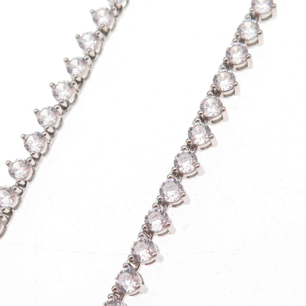 Dee Berkle 925 Sterling Silver Round-Cut C Z Graduated Tennis Chain Necklace 20"