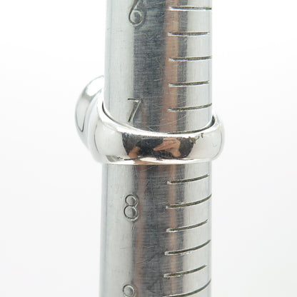 925 Sterling Silver Real Round-Cut Black Spinel & C Z Heart Ring Size 7.5