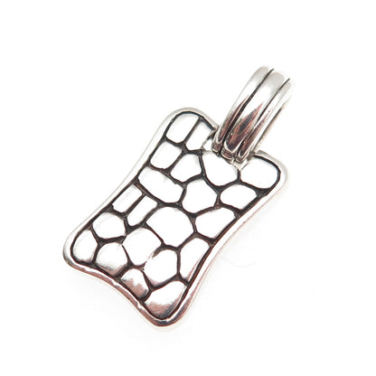 LINAJE 925 Sterling Silver Vintage Modernist Oxidized Charm Pendant