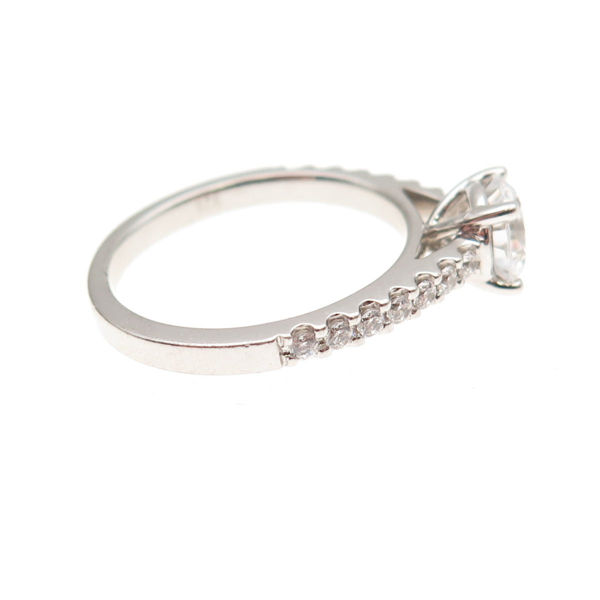 925 Sterling Silver Round-Cut C Z Engagement Ring Size 6.5