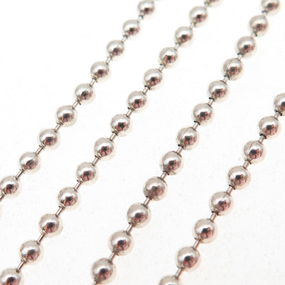 TIFFANY & CO. 925 Sterling Silver Vintage Ball Beaded Chain Necklace 32"