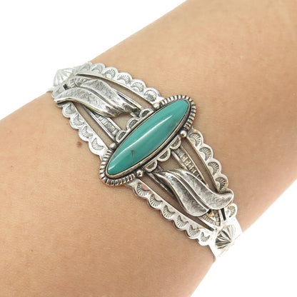 BELL TRADING POST Old Pawn 925 Sterling Silver Vintage Turquoise Bracelet 6.75"