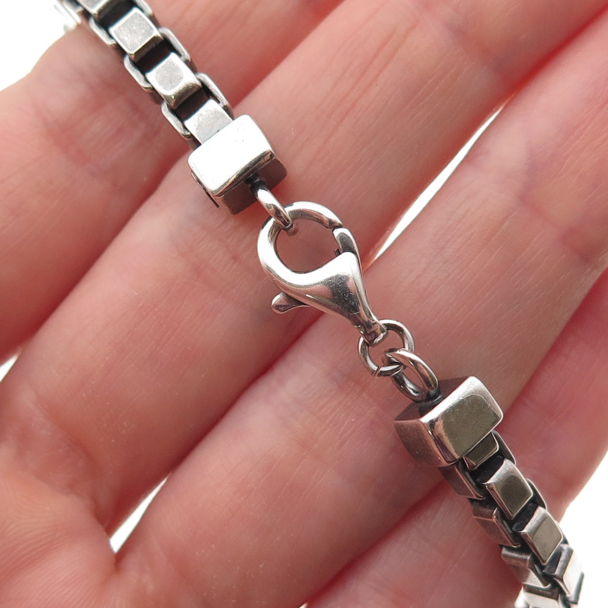 Milor 925 Sterling Silver Vintage Italy Venetian Link Bracelet 7.5"