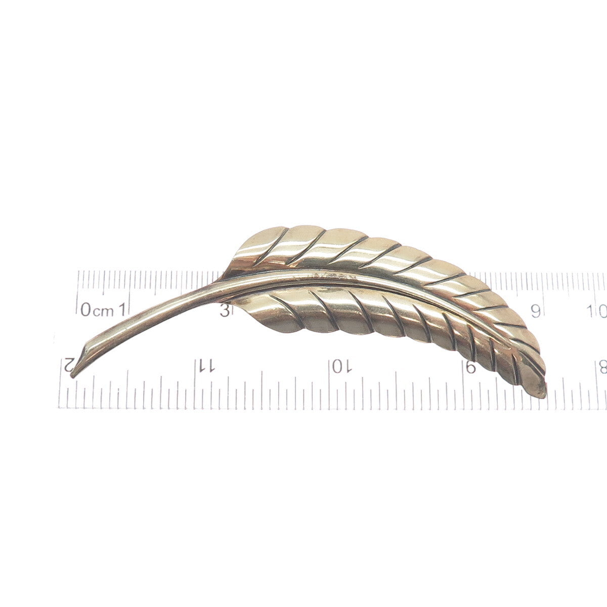 HARRY S. BICK Sterling Silver & 1/20 12K Gold Filled Vintage Feather Pin Brooch