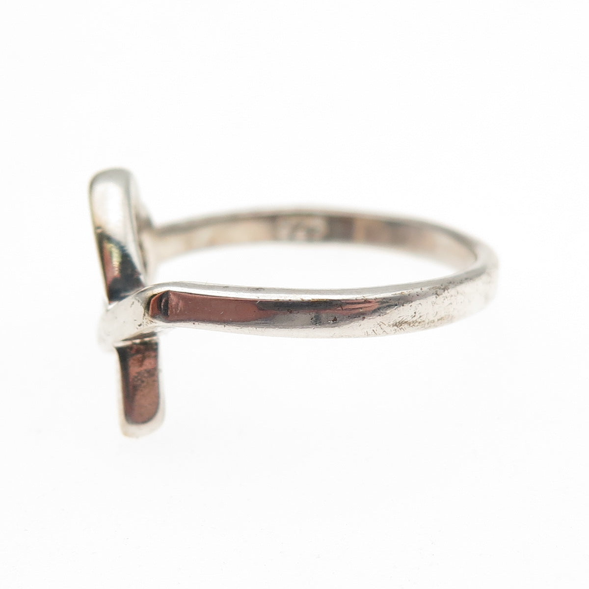 925 Sterling Silver Vintage Loving Heart Ring Size 7.5