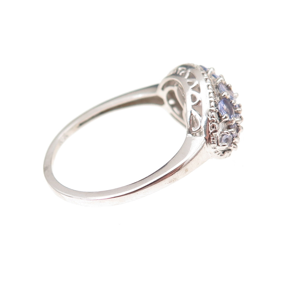 Chuck Clemency 925 Sterling Silver Real Diamond & Tanzanite Ring Size 10.25