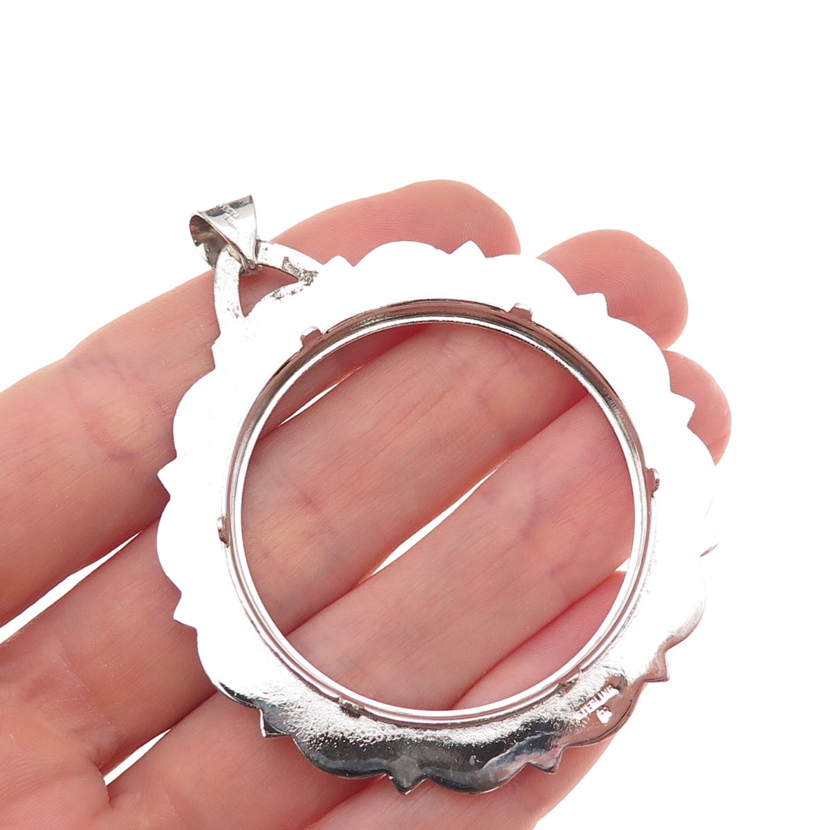 Rand & Paseka 925 Sterling Silver Vintage Morgan Coin Frame Holder Pendant