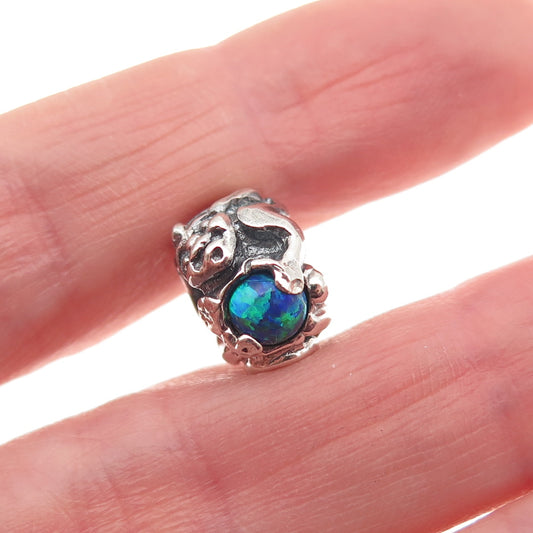 Trollbeads LAA Sterling Silver Real Amethyst Opal Garnet Trolls Slide Bead Charm