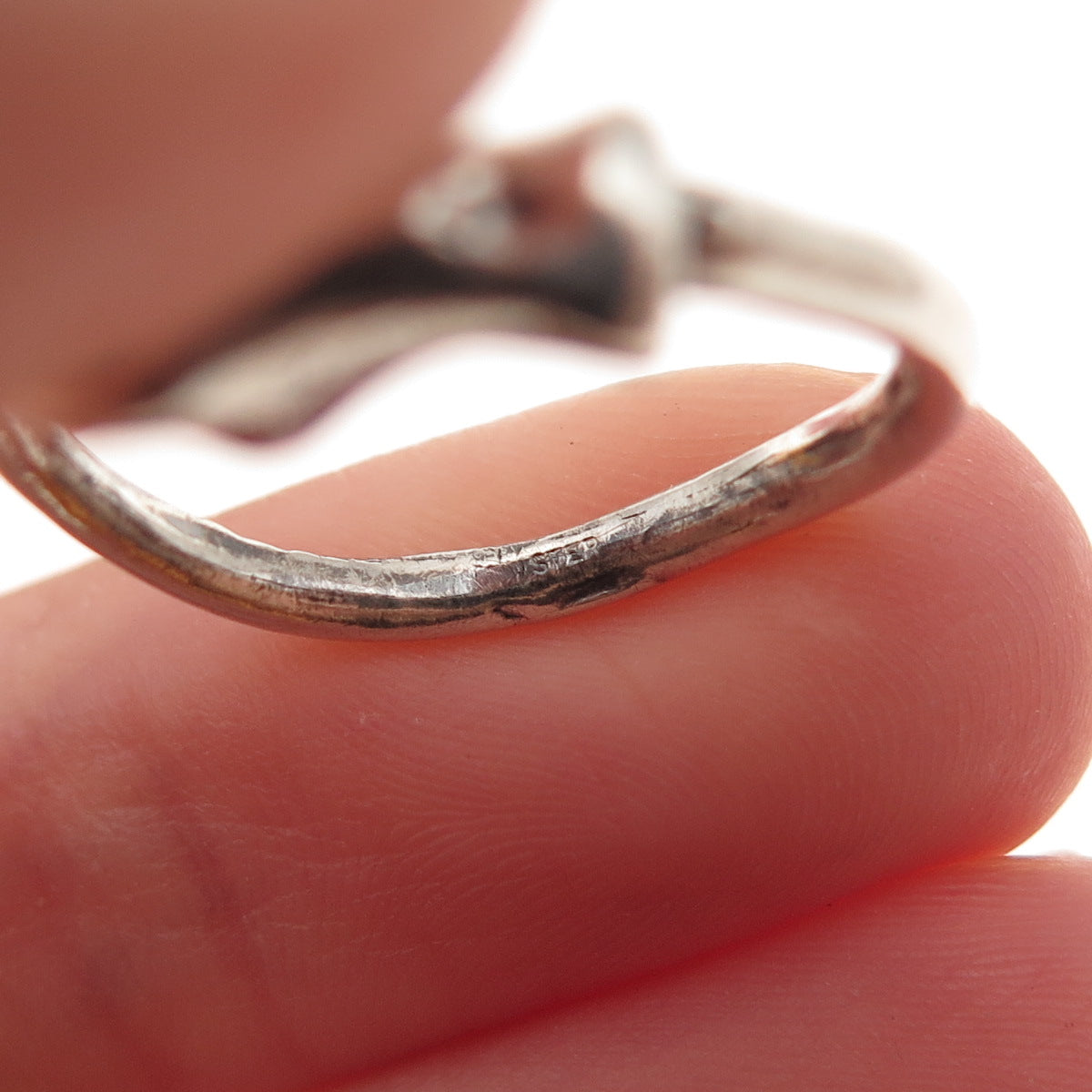 925 Sterling Silver Vintage Fighter Oxidized Adjustable Ring Size 7.25