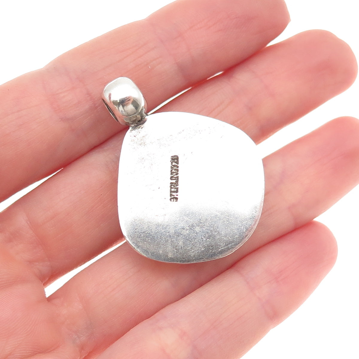 925 Sterling Silver Vintage Dichroic Glass Modernist Charm Pendant