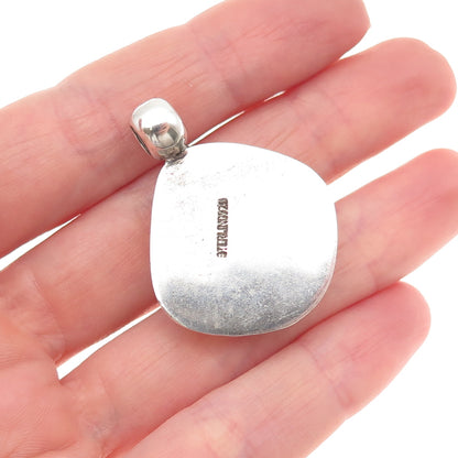 925 Sterling Silver Vintage Dichroic Glass Modernist Charm Pendant