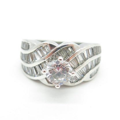 925 Sterling Silver Multi-C Z Ring Size 6.25