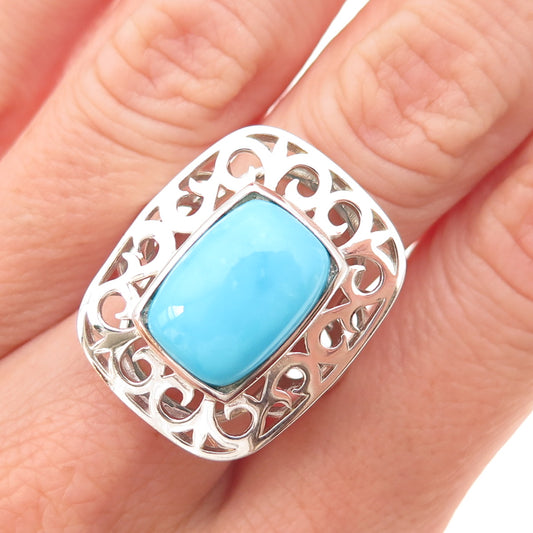 Tehya Oyama 925 Sterling Silver Real Sleeping Beauty Turquoise Ring Size 8