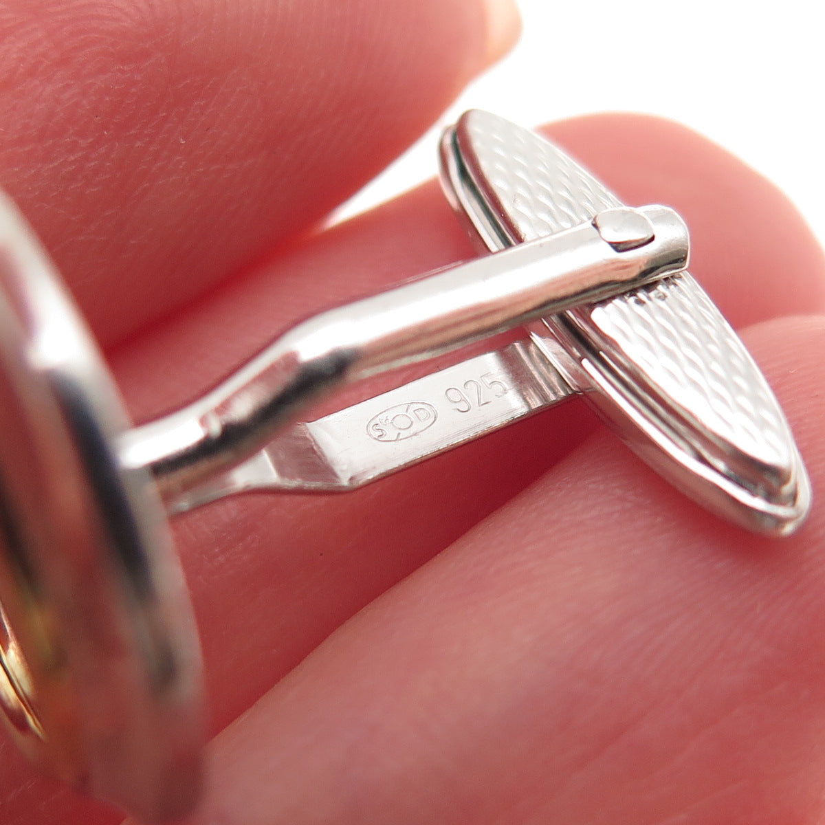 Dunhill 925 Sterling Silver 2-Tone Vintage Round Cufflinks