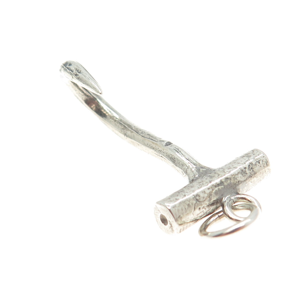 925 Sterling Silver Vintage Hook / Letter "J" Pendant