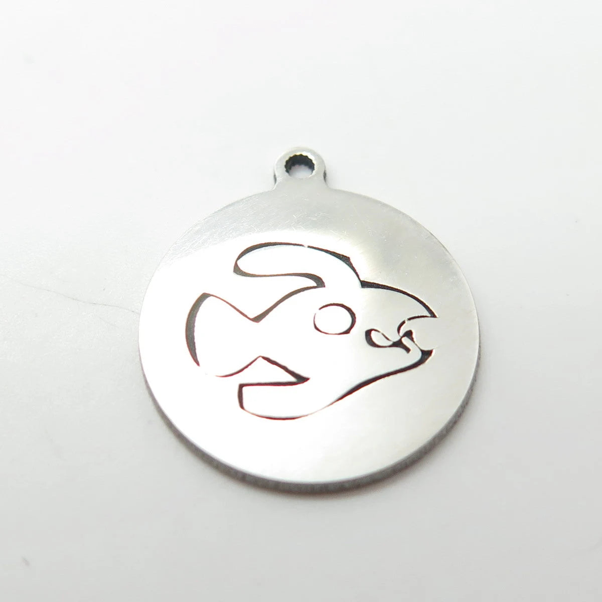 925 Sterling Silver USA Two In Town Piranha Fish Charm Pendant