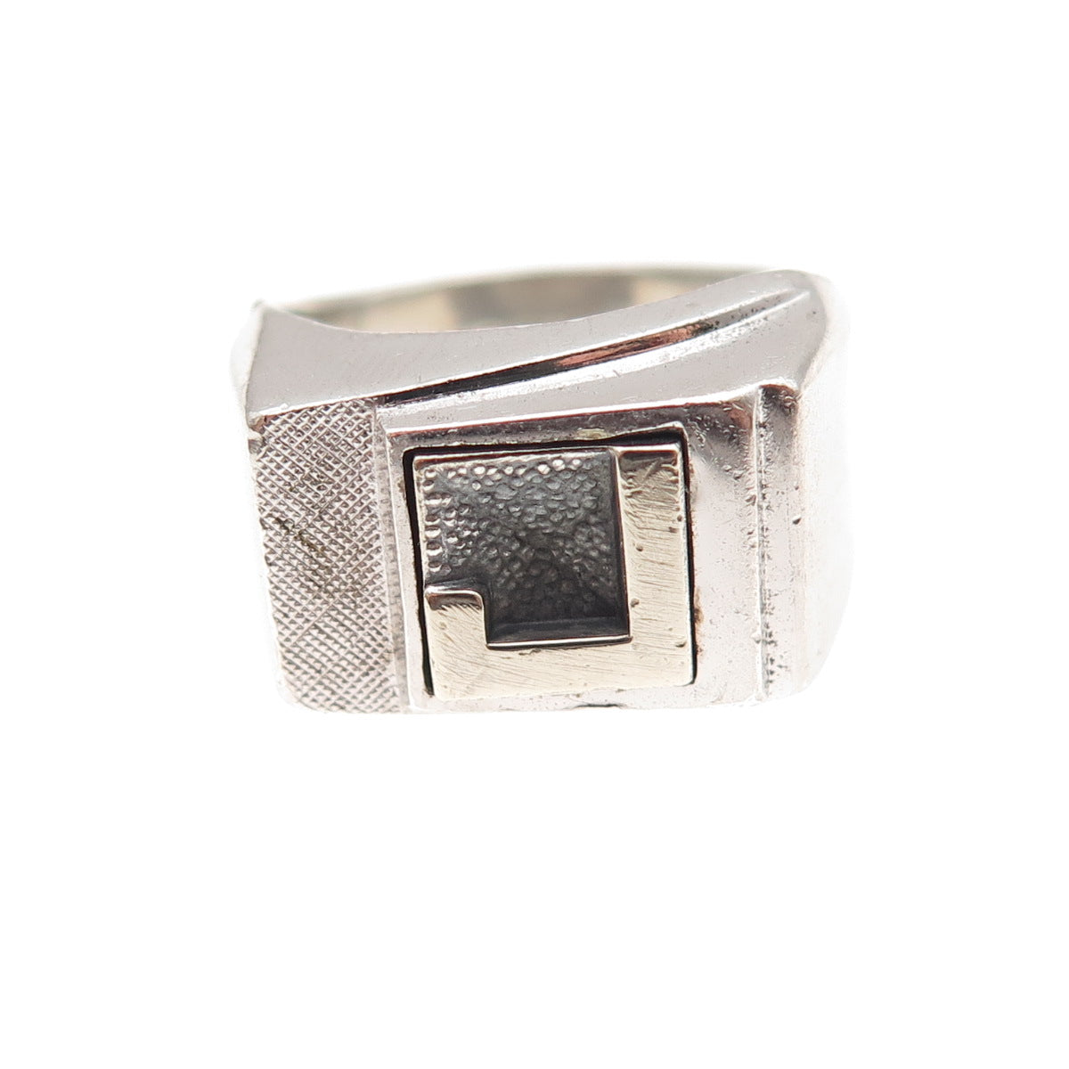 Vargas 925 Sterling Silver Antique Art Deco Letter J Initial Ring Size 5.5