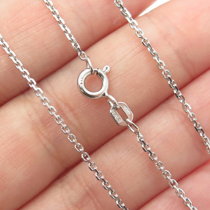 925 Sterling Silver Round-Cut C Z Horn Cable Chain Necklace 16"