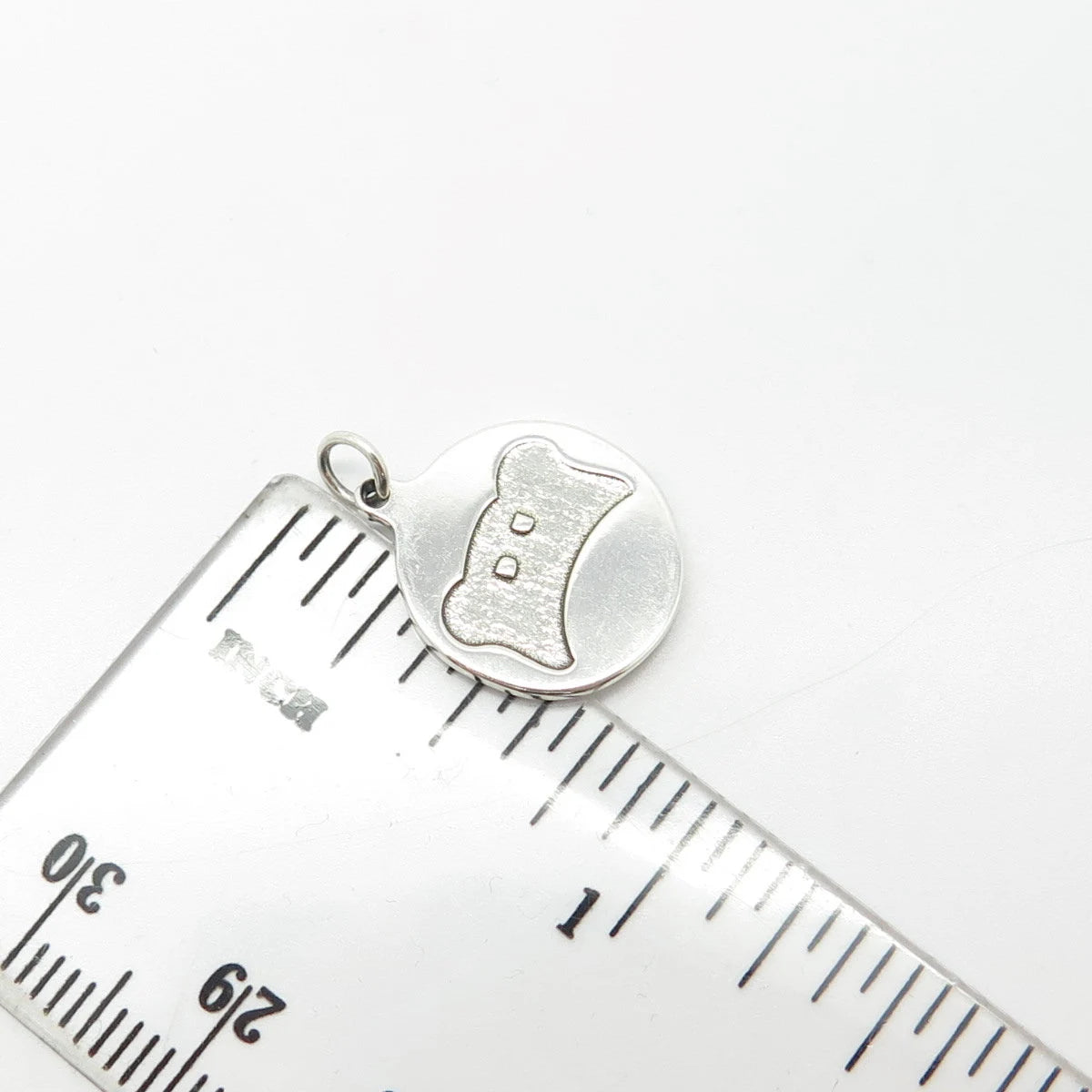 925 Sterling Silver Vintage Koala Round Charm Pendant
