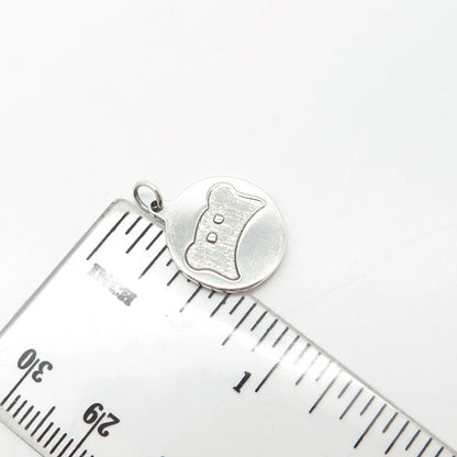 925 Sterling Silver Vintage Koala Round Charm Pendant