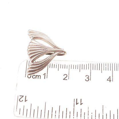 925 Sterling Silver Antique Art Deco Floral Charm Holder Pin Brooch