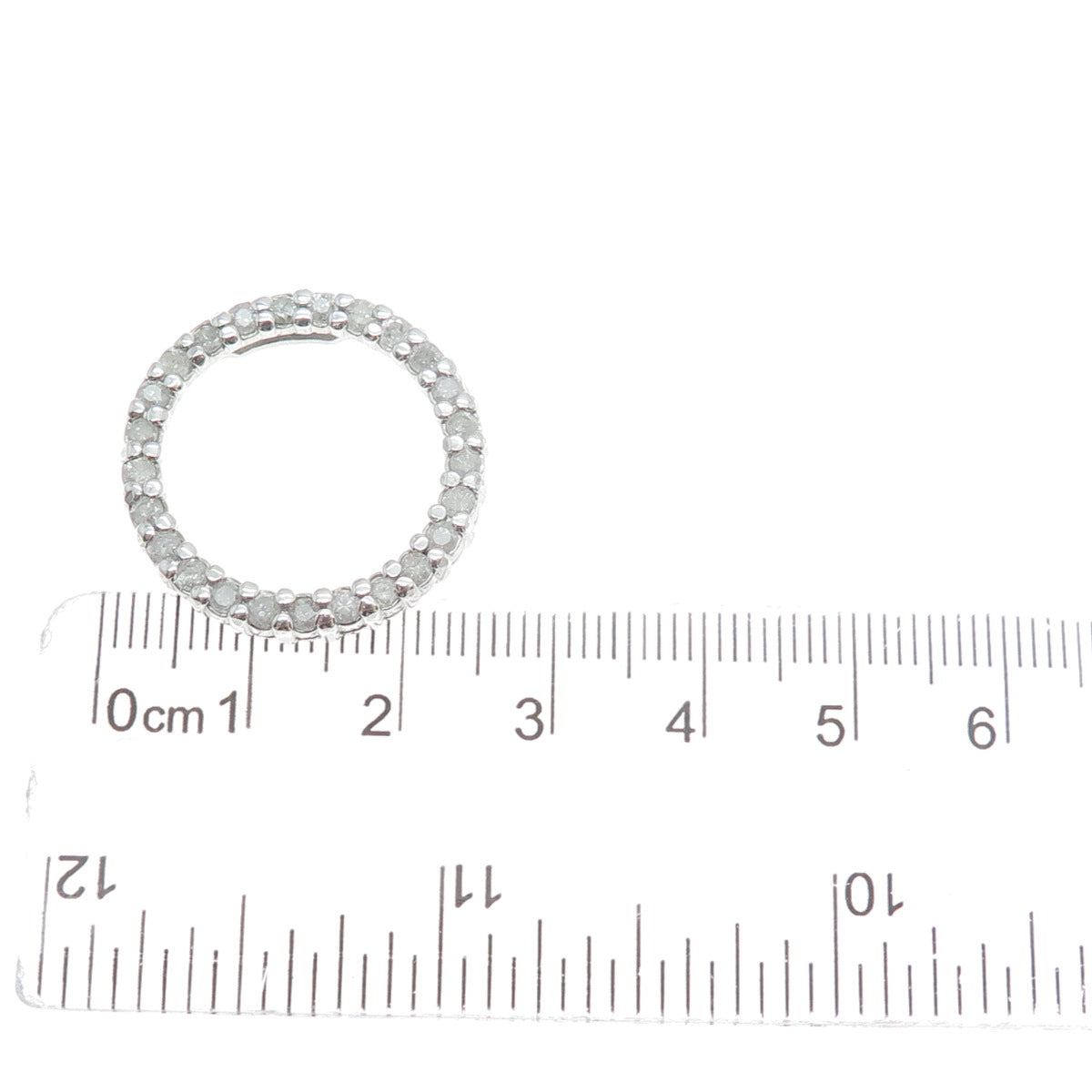 CHARLES WINSTON Sterling Silver Real Round-Cut Diamond Circle of Life Pendant