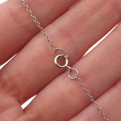 925 Sterling Silver Real Tanzanite & White Topaz Cable Chain Necklace 18"