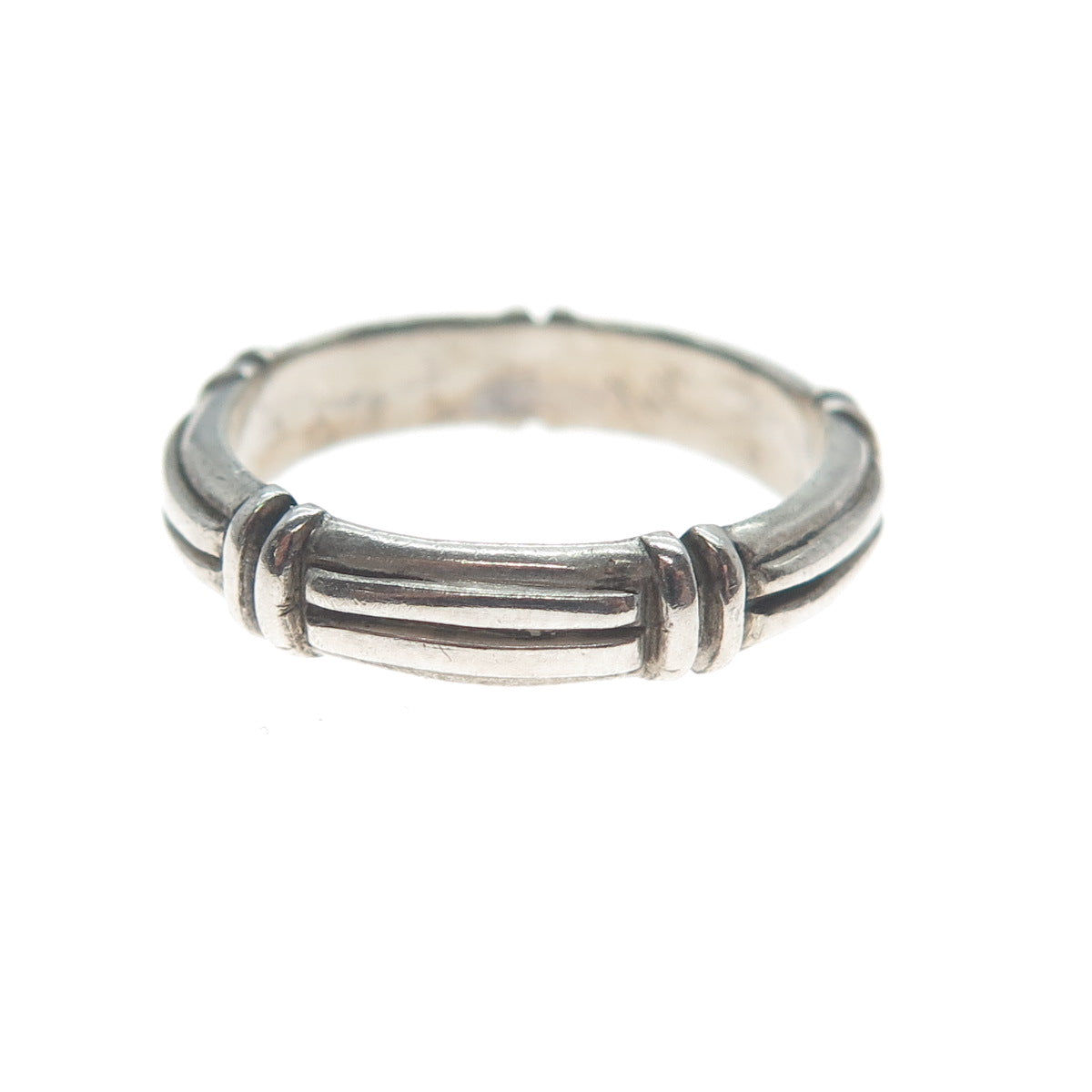 HENRY DESIGNS STUDIO 925 Sterling Silver Vintage Oxidized Band Ring Size 5.75