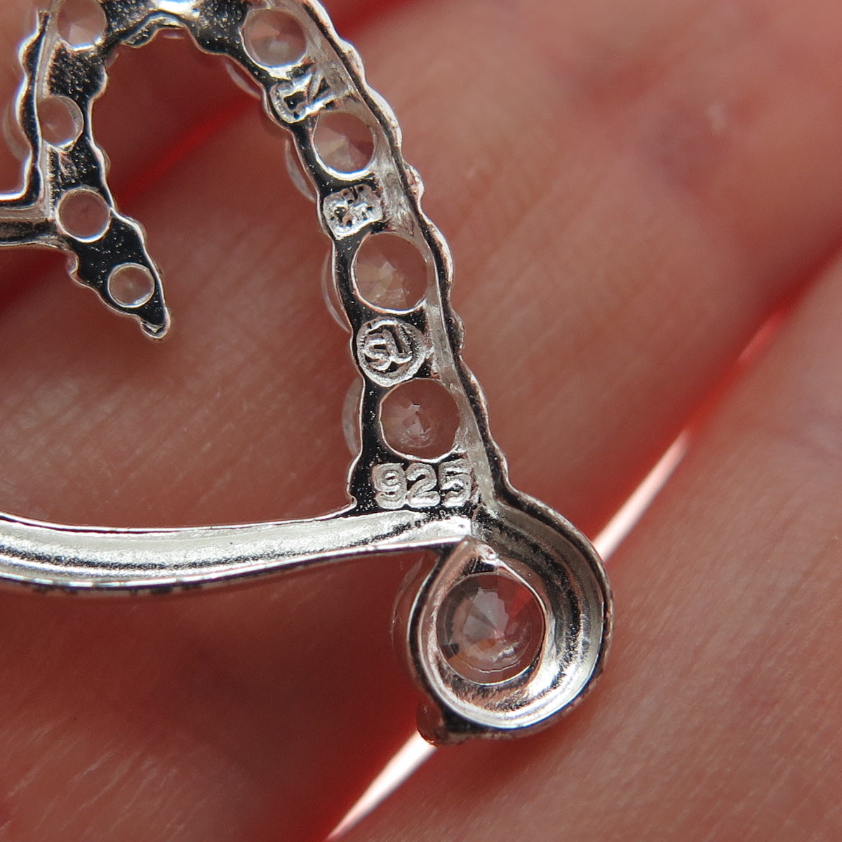 925 Sterling Silver Graduated Round-Cut C Z Heart Minimalist Slide Pendant