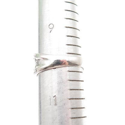 RJ GRAZIANO 925 Sterling Silver Real Round-Cut Diamond Floral Ring Size 10