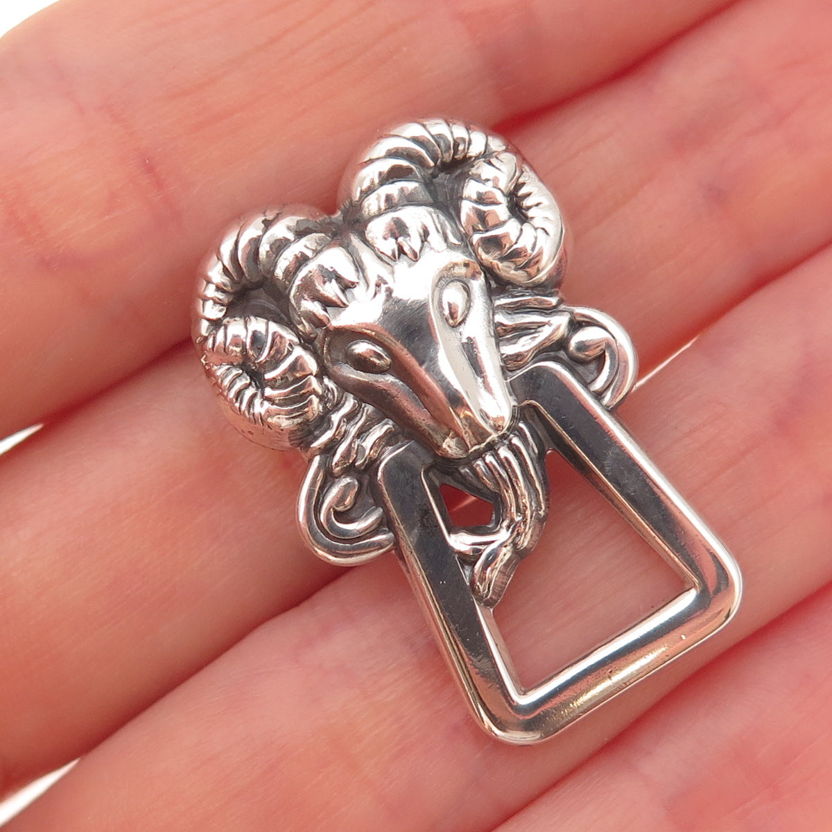 Tiffany & Co. 925 Sterling Silver Vintage Aries Zodiac Sign Slide Charm Pendant