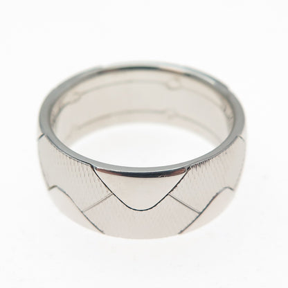 NEOS 925 Sterling Silver Textured Zig Zag Band Ring Size 8.25
