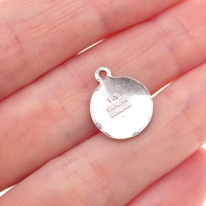 Viscandia Schomacker Sterling Silver Vintage Denmark Enamel Ship Charm Pendant