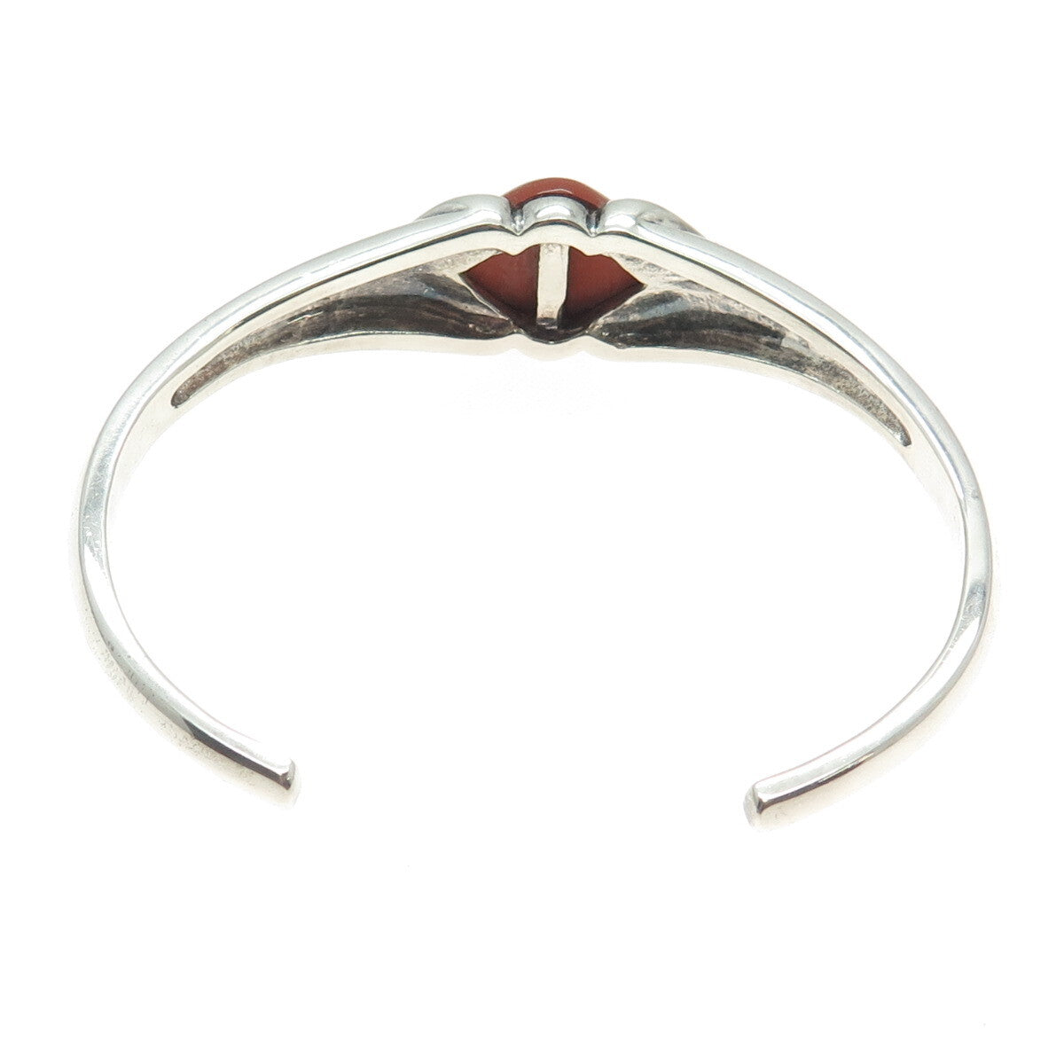 MICHELLE ALBALA Sterling Silver Vintage Real Red Jasper Adjustable Bracelet 7"
