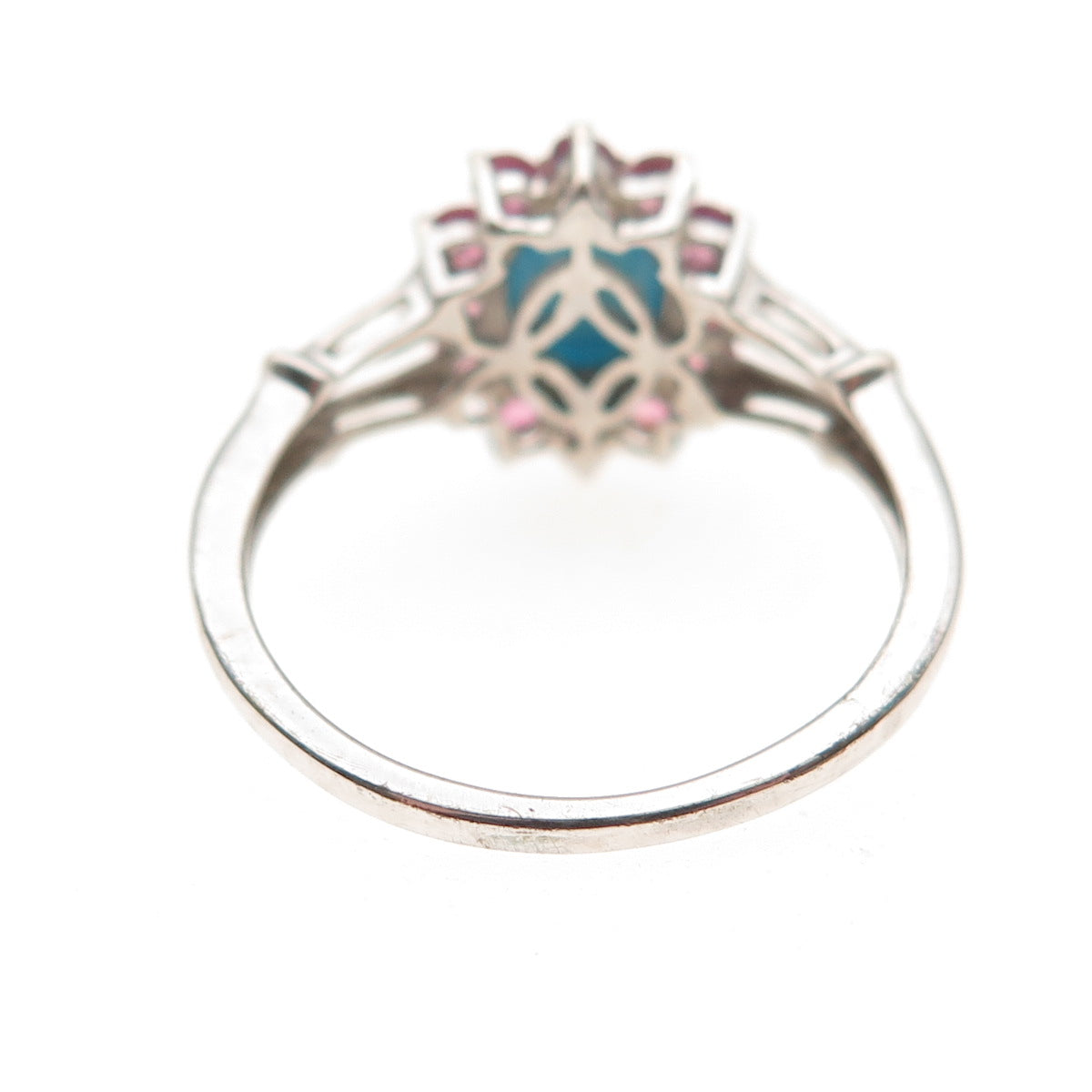 Chuck Clemency 925 Sterling Silver Real Turquoise & Amethyst Ring Size 8.25