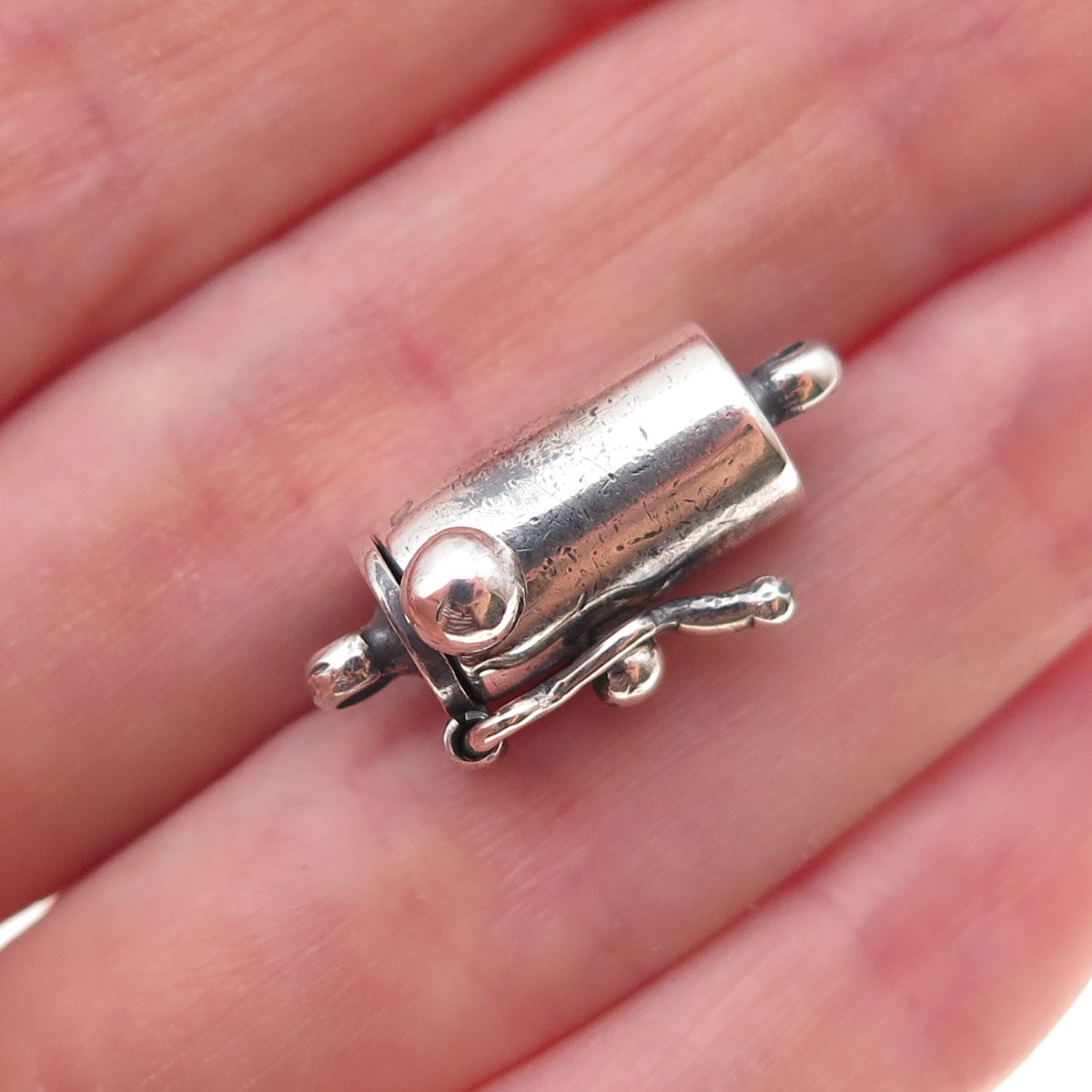 925 Sterling Silver Vintage Bracelet / Necklace Box Lock Clasp