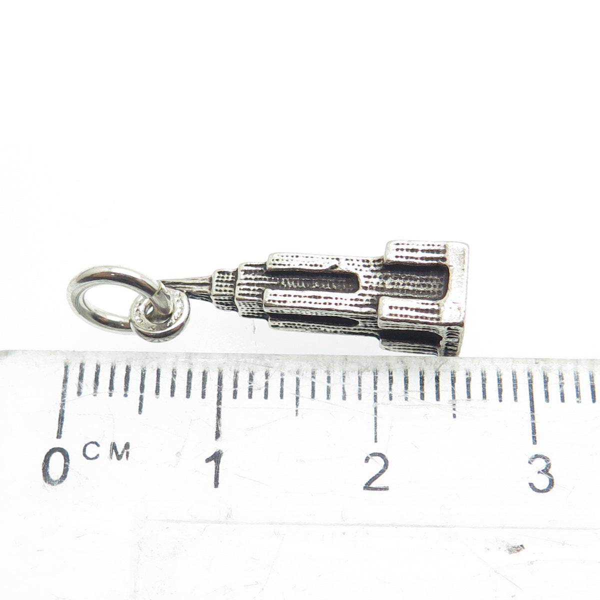 925 Sterling Silver Antique Art Deco Empire State Building Minimalist Pendant