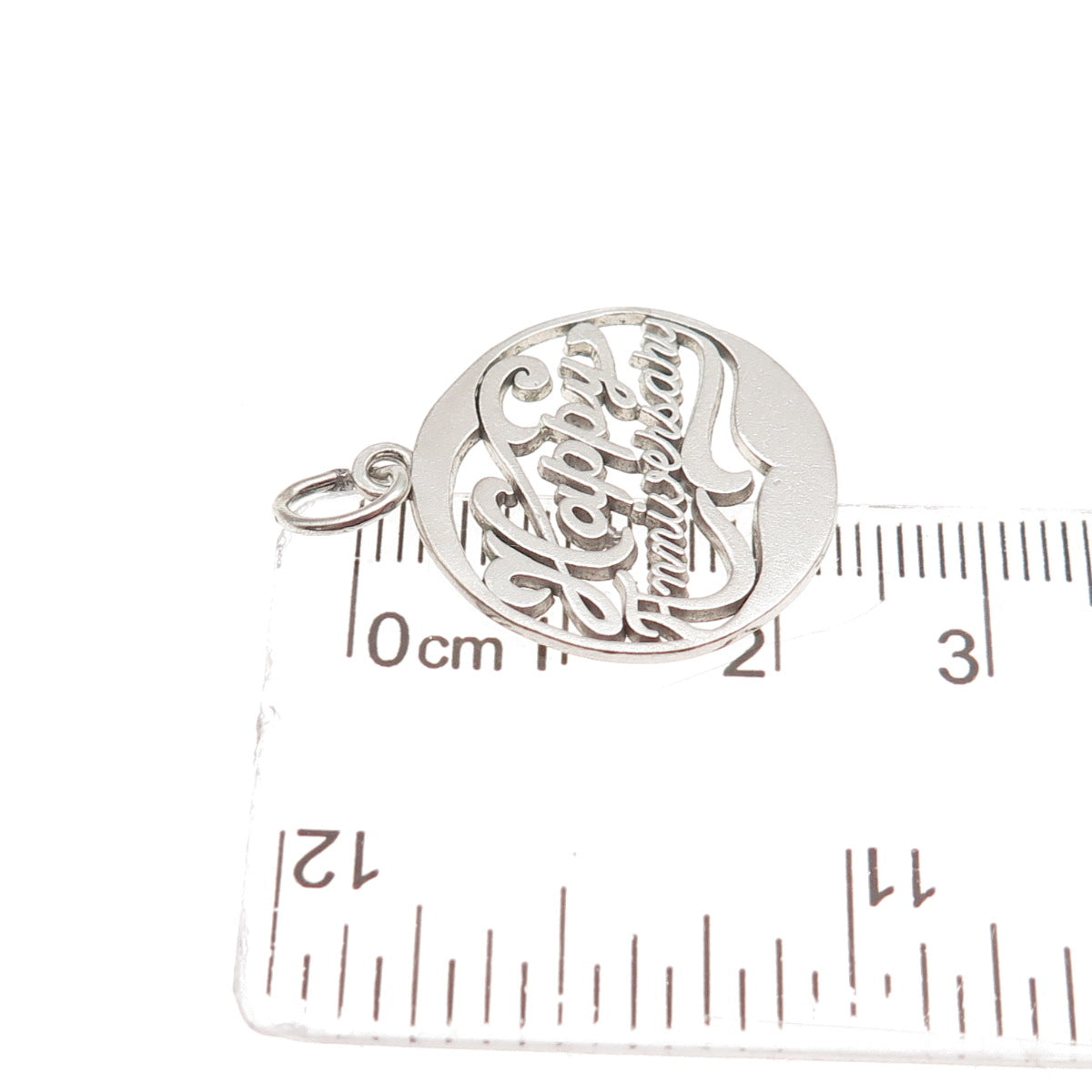 Rembrandt 925 Sterling Silver Vintage Happy Anniversary Charm Pendant