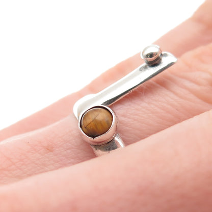 Margarita Vera Lagunas Sterling Silver Vintage Mexico Tiger Eye Ring Size 6.5